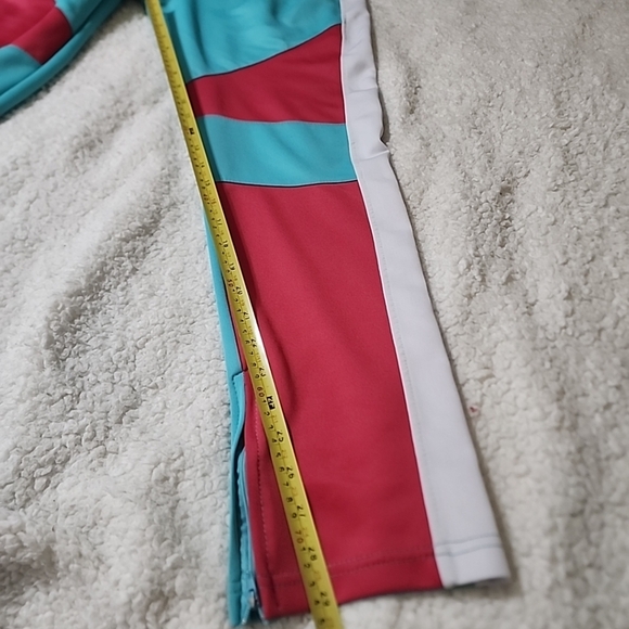 SCREENSHOT Men's Slim Fit Track Pants Colorblock Turquoise Pink Size Large - Picture 7 of 10